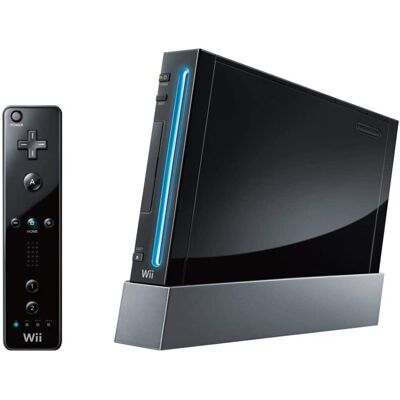 REFURBISHED Black Nintendo Wii Console + Remote Nunchuk & Cables. REFURBISHED Black Nintendo Wii Console + Remote Nunchuk & Cables.