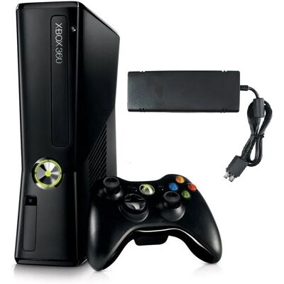 REFURBISHED Xbox 360 Slim 250GB Black Console + Wireless Controller Built-In Wi-Fi REFURBISHED Xbox 360 Slim 250GB Black Console + Wireless Controller Built-In Wi-Fi