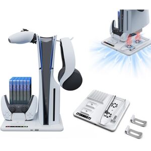 Unbranded Vertical Cooling Stand for PS5 Slim with Ultra-Quiet 3-Speed Fan, Multi-Organize Unbranded Vertical Cooling Stand for PS5 Slim with Ultra-Quiet 3-Speed Fan, Multi-Organize