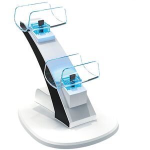 Leatpharkee (White) PS5 Controller Charge Dock Dual Charging Stand Station Charger for Plays Leatpharkee (White) PS5 Controller Charge Dock Dual Charging Stand Station Charger for Plays