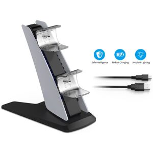 Unbranded PS5 wireless controller dual dock charger with blue LED Unbranded PS5 wireless controller dual dock charger with blue LED