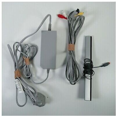 REFURBISHED Nintendo wii replacement cables set sensor bar power supply av cable REFURBISHED Nintendo wii replacement cables set sensor bar power supply av cable
