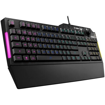 Asus TUF Gaming K1 RGB keyboard with dedicated volume knob, spill-resistance, si Asus TUF Gaming K1 RGB keyboard with dedicated volume knob, spill-resistance, si