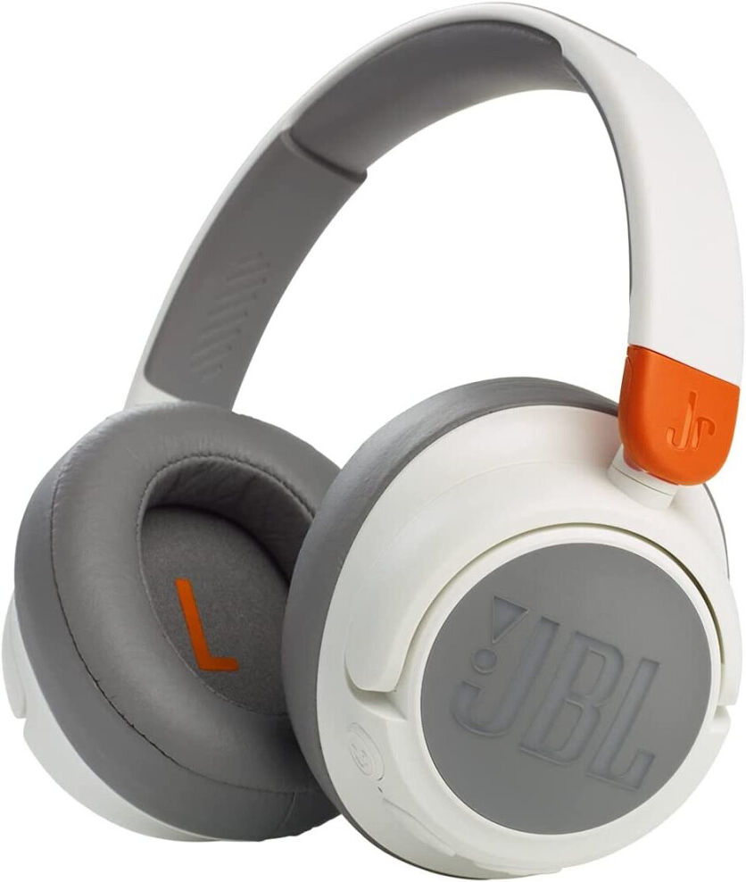 JBL Jr460NC Wireless Over-Ear Noise Cancelling Kids Headphones - White White Sma