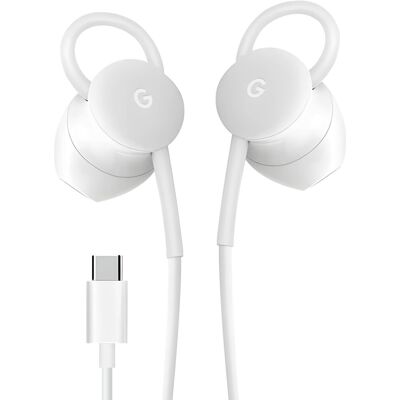 Google Earphones for Audio USB C Official Wire, White Google Earphones for Audio USB C Official Wire, White
