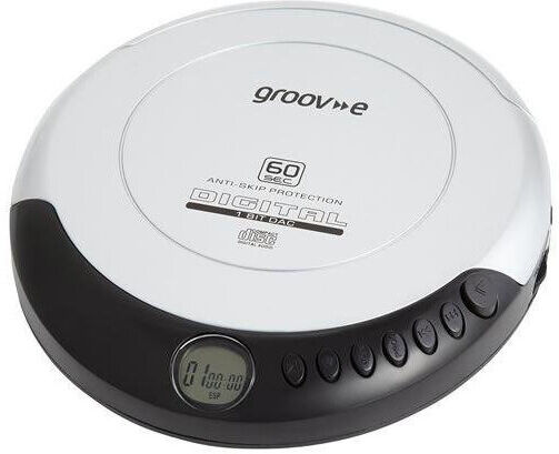 Groov-e Retro Series Personal CD Player with Earphones - Silver (GVPS110)