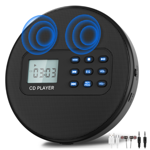 Kopinma CD Player with Speakers:Rechargeable Player,Discman Headphones Plays Recorded MP Kopinma CD Player with Speakers:Rechargeable Player,Discman Headphones Plays Recorded MP