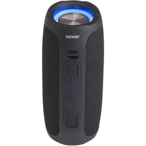 (Black) Denver BTV-220 Portable Bluetooth Speaker Cannon, LED Lights, Rechargeab (Black) Denver BTV-220 Portable Bluetooth Speaker Cannon, LED Lights, Rechargeab