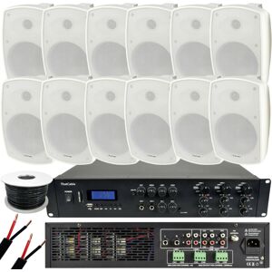 Loops 1200W LOUD Outdoor Bluetooth System 12x White Speaker Weatherproof Music Player Loops 1200W LOUD Outdoor Bluetooth System 12x White Speaker Weatherproof Music Player