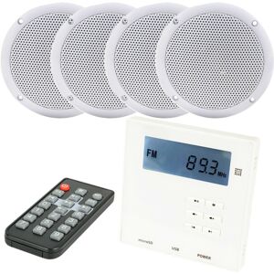 Loops Wall Mounted Micro Bluetooth Amplifier & 4 Ceiling Speaker Kit Stereo HiFi Music Loops Wall Mounted Micro Bluetooth Amplifier & 4 Ceiling Speaker Kit Stereo HiFi Music