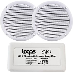 Loops Wireless Bluetooth Amplifier & 2x 80W Ceiling Speaker Kit Compact Home Hi Fi Amp Loops Wireless Bluetooth Amplifier & 2x 80W Ceiling Speaker Kit Compact Home Hi Fi Amp