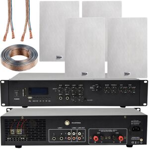 Loops 550W Bluetooth Sound System & 4x 140W In Wall Speakers - 2 Zone Multi Room Amp Loops 550W Bluetooth Sound System & 4x 140W In Wall Speakers - 2 Zone Multi Room Amp