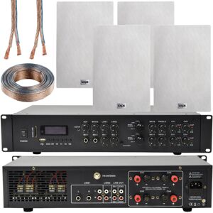 Loops 1100W Bluetooth Sound System & 4x 140W In Wall Speakers - 4 Zone Multi Room Amp Loops 1100W Bluetooth Sound System & 4x 140W In Wall Speakers - 4 Zone Multi Room Amp