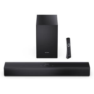 Sharp 2.1 Soundbar HT-SBW121K Subwoofer 6 Preset Equaliser Bluethoth with Remote Sharp 2.1 Soundbar HT-SBW121K Subwoofer 6 Preset Equaliser Bluethoth with Remote