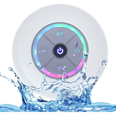 Unbranded (WHITE) Wireless Bluetooth Speaker Waterproof Led Shower Speaker FM Radio TF Car Unbranded (WHITE) Wireless Bluetooth Speaker Waterproof Led Shower Speaker FM Radio TF Car