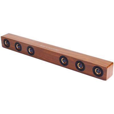 Unbranded 30W Wood-Grain Bluetooth Soundbar with 6 Drivers, LED Clock Display, HDMI/AUX, W Unbranded 30W Wood-Grain Bluetooth Soundbar with 6 Drivers, LED Clock Display, HDMI/AUX, W