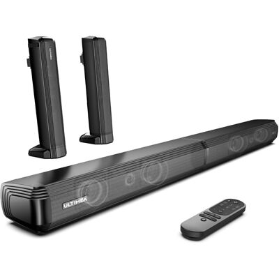 REFURBISHED ULTIMEA 2.2ch Sound Bars for TV, Peak Power 100W, 2-in-1 Detachable Bluetooth 5. REFURBISHED ULTIMEA 2.2ch Sound Bars for TV, Peak Power 100W, 2-in-1 Detachable Bluetooth 5.