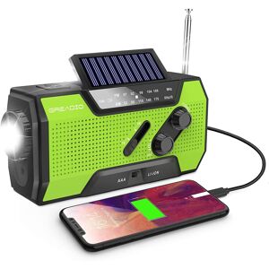 Greadio Wind Up Radio, Emergency Radio Solar Crank AM/FM Weather Radio 2000mAh Greadio Wind Up Radio, Emergency Radio Solar Crank AM/FM Weather Radio 2000mAh