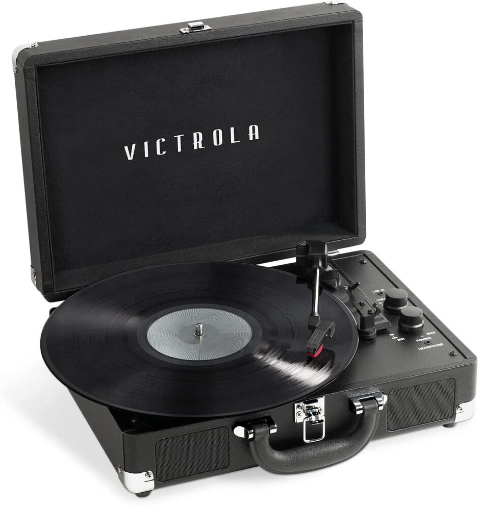 Victrola VSC-500BTC-BLK Vinyl Suitcase Record Player with Cassette (Black) Black