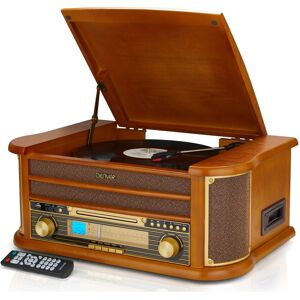 Denver 8-in-1 CD Bluetooth Cassette Player Retro Wooden Record Player HiFi Syste Denver 8-in-1 CD Bluetooth Cassette Player Retro Wooden Record Player HiFi Syste