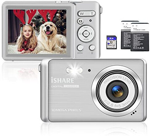 YEEIN Digital Camera, Rechargeable 30MP Point and Shoot Camera with 32GB SD Card 18X D