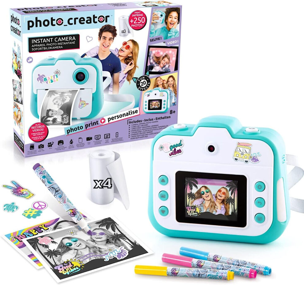 Unbranded Digital camera for kids, built-in printer, 250+ dry print, 4GB SD card, recharge