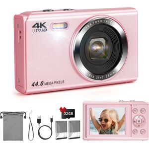 Unbranded (Pink) Digital Camera, FHD 1080P 44MP Compact Camera,Vlogging Camera with 32G SD Unbranded (Pink) Digital Camera, FHD 1080P 44MP Compact Camera,Vlogging Camera with 32G SD