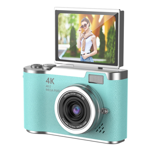 merkkitön 4K CCD 8X Digital Zoom Camera 180 Flip Screen Selfile Camera Green merkkitön 4K CCD 8X Digital Zoom Camera 180 Flip Screen Selfile Camera Green