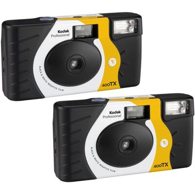 2 Pack of Kodak Tri-X 400 B&W Single-Use Flash Camera (54 Exposures Total) 2 Pack of Kodak Tri-X 400 B&W Single-Use Flash Camera (54 Exposures Total)
