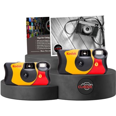 Clikoze Disposable Cameras Multipack - Includes 2 Pack of Kodak Funsaver Single- Clikoze Disposable Cameras Multipack - Includes 2 Pack of Kodak Funsaver Single-