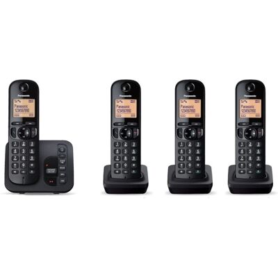 Panasonic Kx-Tgc224Eb Dect Cordless Phone With Answering Machine, Black Panasonic Kx-Tgc224Eb Dect Cordless Phone With Answering Machine, Black