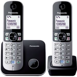 Panasonic KX-TG6812EB Twin DECT Phone - Black/Silver Panasonic KX-TG6812EB Twin DECT Phone - Black/Silver