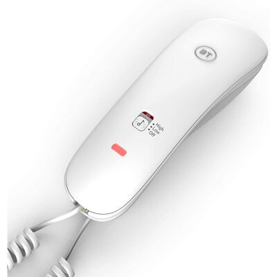 White Wall Mount Telephone Corded BT Landline Home Handset Phone Memory Mute White Wall Mount Telephone Corded BT Landline Home Handset Phone Memory Mute