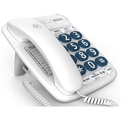 BT Big Button 200 Corded Telephone, White BT Big Button 200 Corded Telephone, White