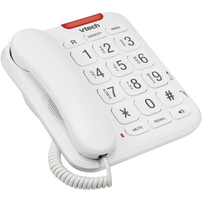 VTech CL1100 Corded Landline House Phone with Big Button, Visual Ring Indicator, VTech CL1100 Corded Landline House Phone with Big Button, Visual Ring Indicator,