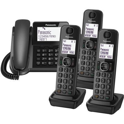 Panasonic KX-TGF324 Corded and Three Cordless Handsets Home office Telephone Kit Panasonic KX-TGF324 Corded and Three Cordless Handsets Home office Telephone Kit