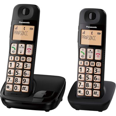 Panasonic KX-TGE112E Big Button Twin DECT Cordless Telephone with Nuisance Call Panasonic KX-TGE112E Big Button Twin DECT Cordless Telephone with Nuisance Call