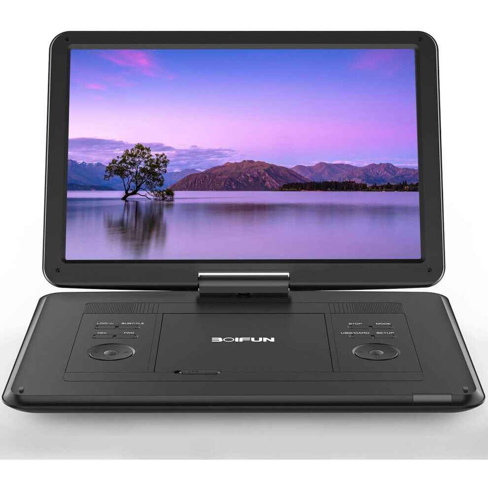 BOIFUN 17.5" Portable DVD Player with 15.6" Large HD Screen, 6 Hours Rechargeable Batte