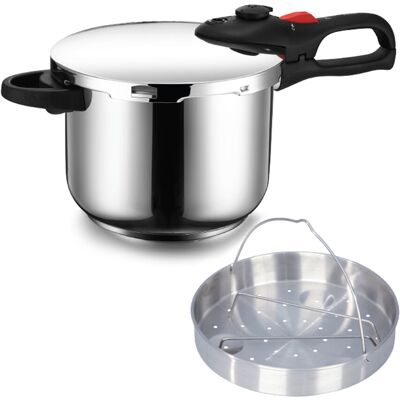 GEEPAS 6L Stainless Steel Pressure Cooker Induction Hob Compatible Cooker Qu GEEPAS 6L Stainless Steel Pressure Cooker Induction Hob Compatible Cooker Qu