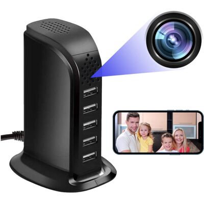KAGMY Hidden Spy Camera, Upgraded HD 1080P WiFi USB Charger Spy Camera 5 Port Pl KAGMY Hidden Spy Camera, Upgraded HD 1080P WiFi USB Charger Spy Camera 5 Port Pl