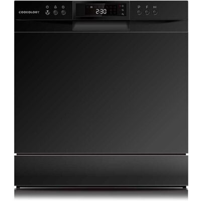 Cookology CTTD8BK Mini Countertop Dishwasher - 8 Place Settings, 8 Programs, Eco Cookology CTTD8BK Mini Countertop Dishwasher - 8 Place Settings, 8 Programs, Eco