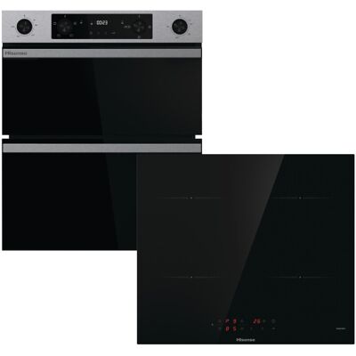 Hisense Hi6 HIPKD4AX60IND1 Built Under Electric Double Oven and Induction Hob Pa Hisense Hi6 HIPKD4AX60IND1 Built Under Electric Double Oven and Induction Hob Pa