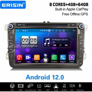 Erisin 8-Core Android 12.0 Car Stereo DAB+ WiFi Sat Nav For VW Jetta Tiguan Amarok Golf Erisin 8-Core Android 12.0 Car Stereo DAB+ WiFi Sat Nav For VW Jetta Tiguan Amarok Golf