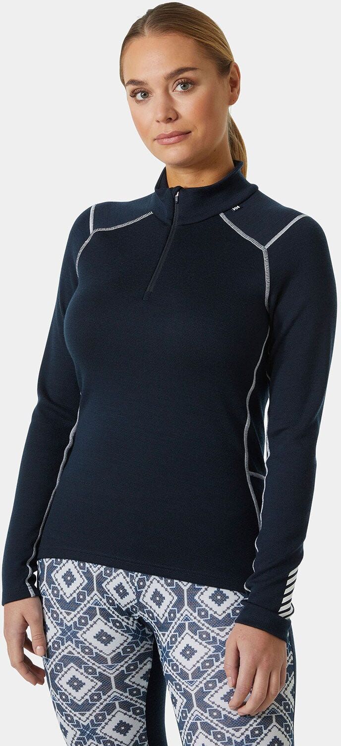 Helly Hansen Women's Lifa Merino Midweight 1/2 Zip Base Layer Navy L - Navy Blue - Female