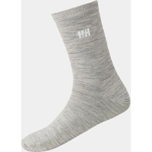 Helly Hansen Unisex Everyday Wool Sock 2Pk - Soft Classic Wool Liner Sock Grey 42-44 - Grey Melang - Unisex