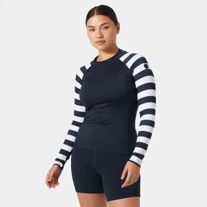 Helly Hansen Women's Waterwear Rashguard Navy XS - Navy Blue Stripe - Female