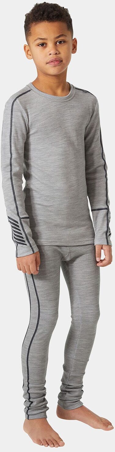Helly Hansen Junior Lifa Merino Midweight Base Layer Set Grey 140/10 - Grey Melang - Unisex