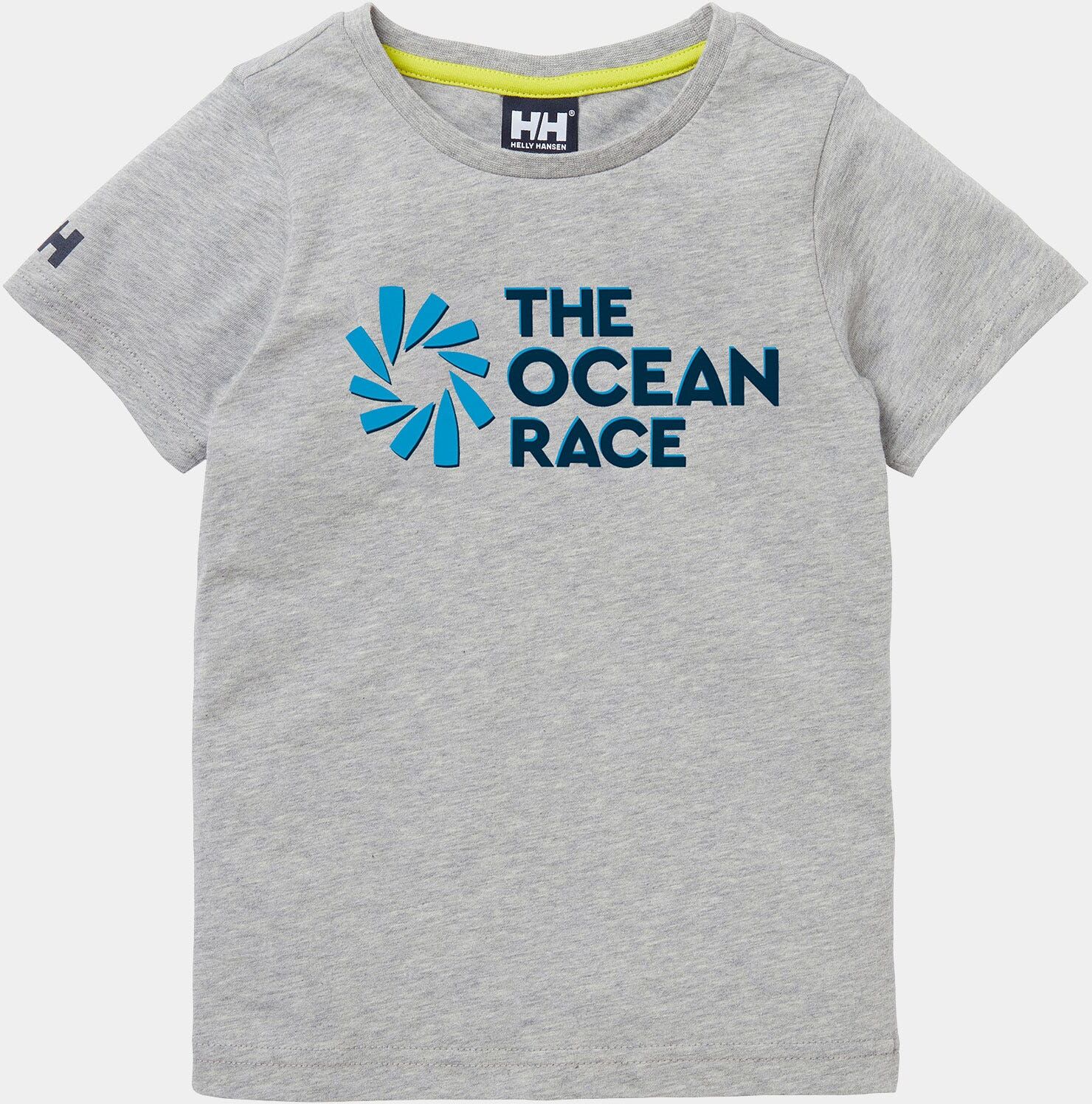 Helly Hansen Kids' and Juniors' Ocean Race Organic Cotton T-shirt Grey 122/7 - Grey Melang - Female