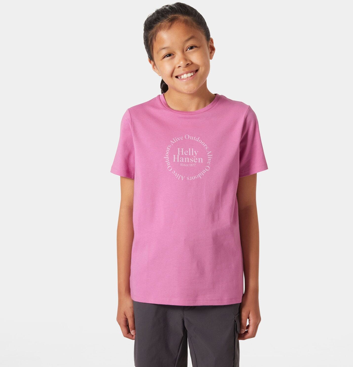 Helly Hansen Juniors' Graphic T-shirt Pink 176/16 - Meta Pink - Unisex