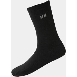 Helly Hansen Unisex Everyday Wool Sock 2Pk - Soft Classic Wool Liner Sock Black 39-41 - Black - Unisex